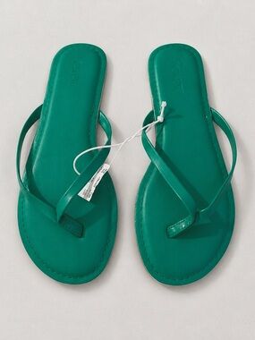 J. Crew Green Thin-Strap Flip Flop Sandals